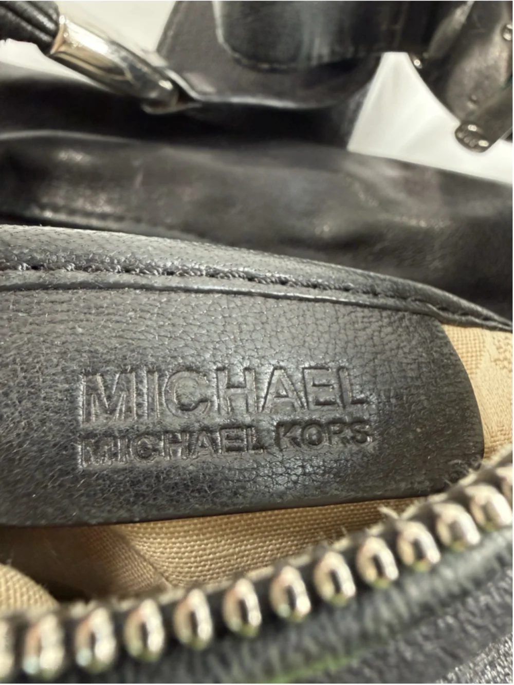 MICHAEL KORS Morgan Black Leather Hobo bag Purse vintage Y2K